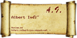 Albert Ivó névjegykártya
